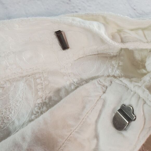🔺️Tommy Hilfiger White Textured Paisley Print Wrap Belted Skirt Size 6 - Picture 5 of 8